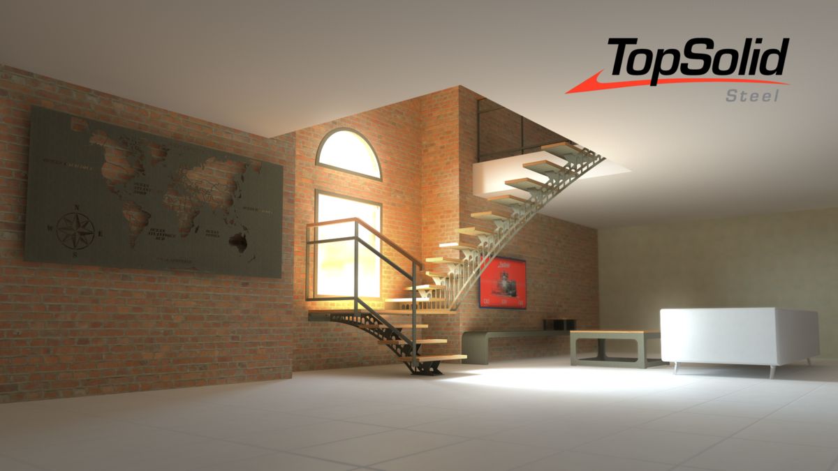 TopSolid Steel escaleras con ventana